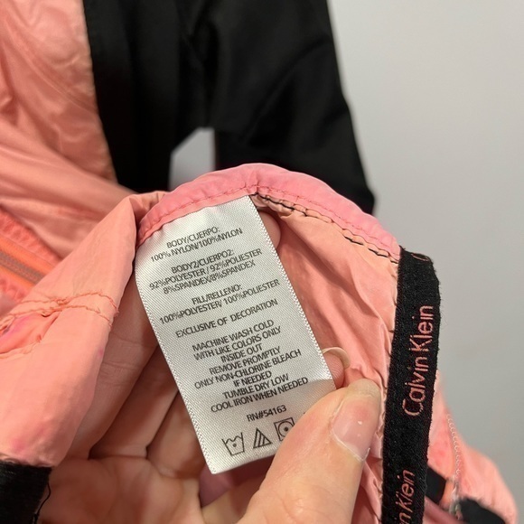 Calvin Klein Performance Women’s Pink Black Slick Full Zip Athletic Jacket - Picture 8 of 14